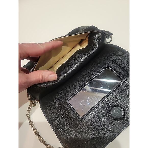 ALEXIS HUDSON LOCKET CLUTCH PURSE BLACK LEATHER - Picture 4 of 10